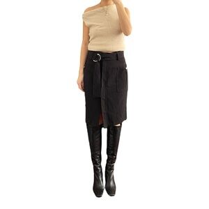 H&M Black Belted Skirt Size US 6